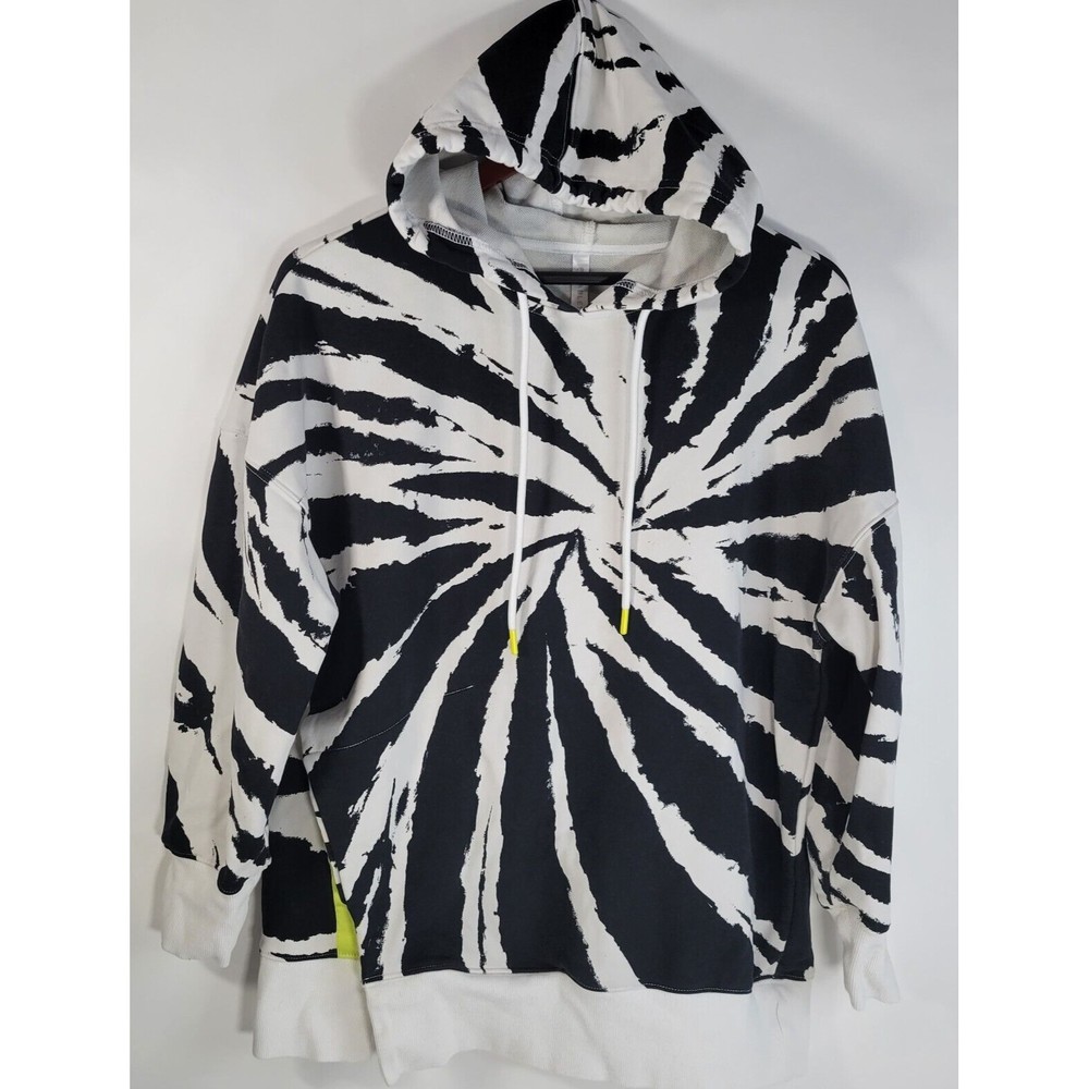 FABLETICS Jasmine Side Slit Pullover  Hoodie Black White Yellow Hooded Sweater